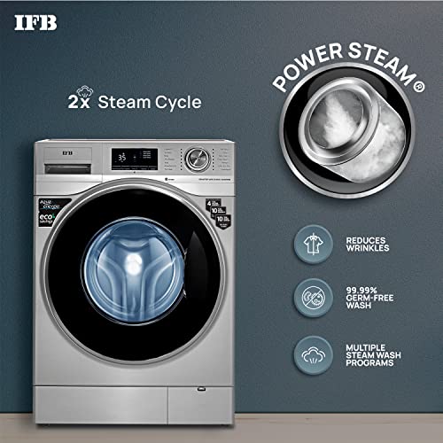 "Upgrade Your Laundry Game with IFB's 8 Kg Front Load Washing Machine - 5 Star Rated with 2X Power Steam and In-Built Heater, Comes with 4 Years Comprehensive Warranty!"