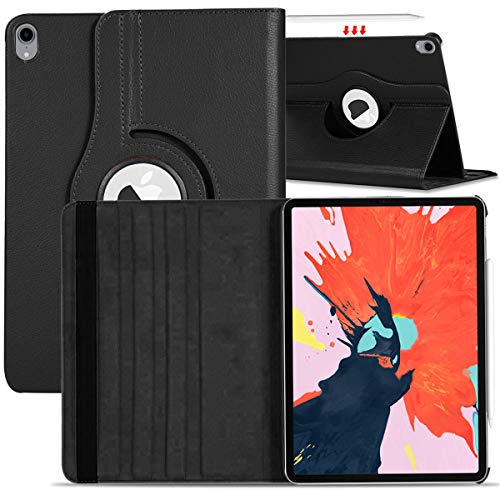 Image of TGK Rotating Cover for iPad Pro 11 Inch 2018 A1980, A1934, A2013 (Black) 360 Degree Stand Magnetic Smart Flip (Auto Sleep /Wake Function) Case