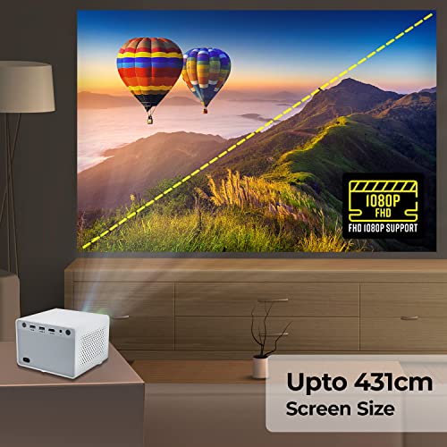 Zebronics PIXAPLAY 20 LED Projector with FHD 1080p, HDMI, USBx2, Aux Out, Bluetooth v5.1, Upto 431 cm Screen Size, Built-in-Speaker, 3000 Lumens... - Image 4