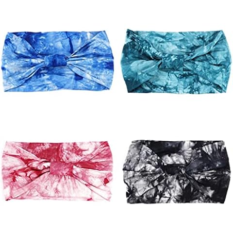 Diademas Yean Boho de teñido anudado, anchas, transpirables (paquete de 4) Cover