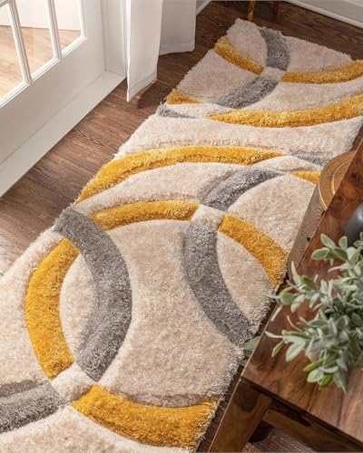 Image of Contemporary Shaggy Carpet Runner - 2x6 ft Soft Touch Rug for Sleek Home Styling and Everyday Comfort