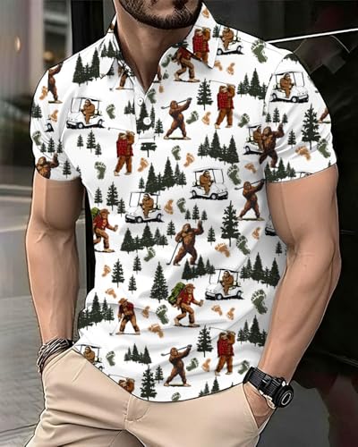 Camiseta polo para hombre con estampado de animales, manga corta, estilo casual para uso diario, viajes y vacaciones miniatura 2