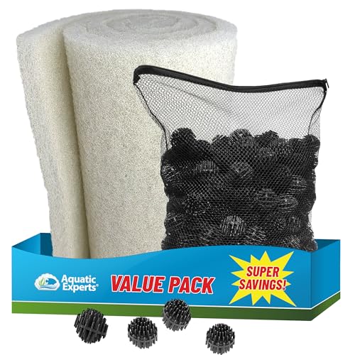 Set filtro koi 18x72 pulg con 300 bolas bio 1.5 pulg bolsa malla