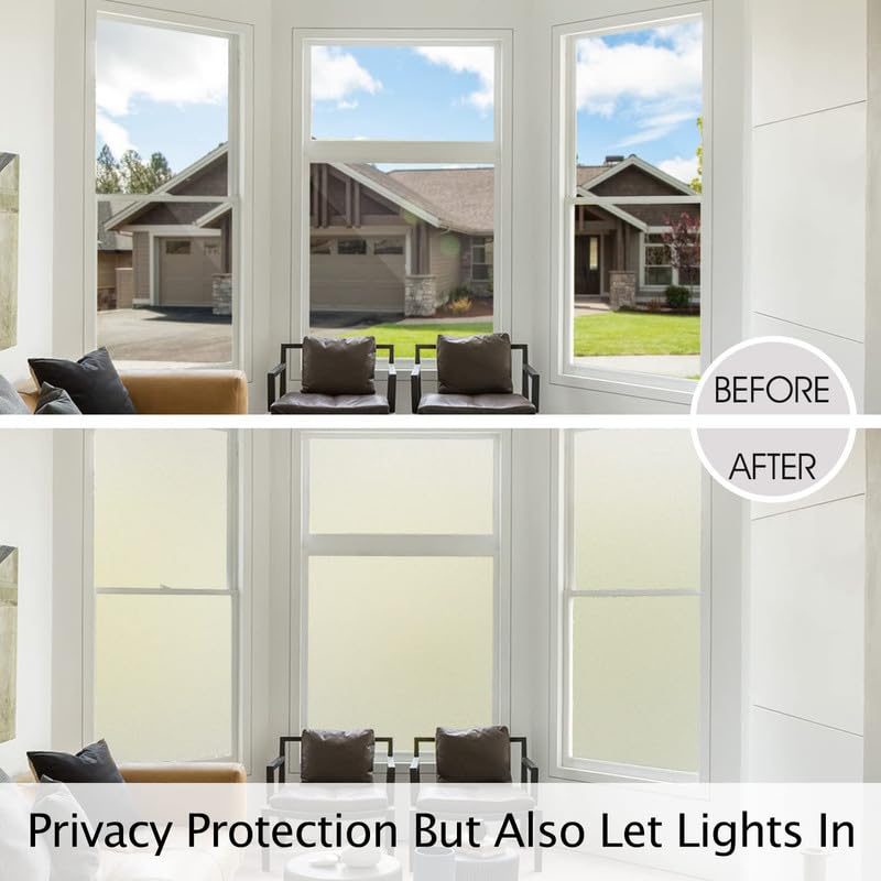 Image of Frosted GlassFilm Window Film Window Sticker Glass stickerFor Privacy, Heat Control UV Blocking for Home, Office & Bathroom (24 Inch X 120 Inch)