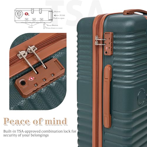 Image of Carry-on Luggage 22x14x9 Airline Approved, Suitcases with Wheels Hardshell, Lightweight Luggage Set with TSA Lock, 20Inch Black Carry-on Suitcase