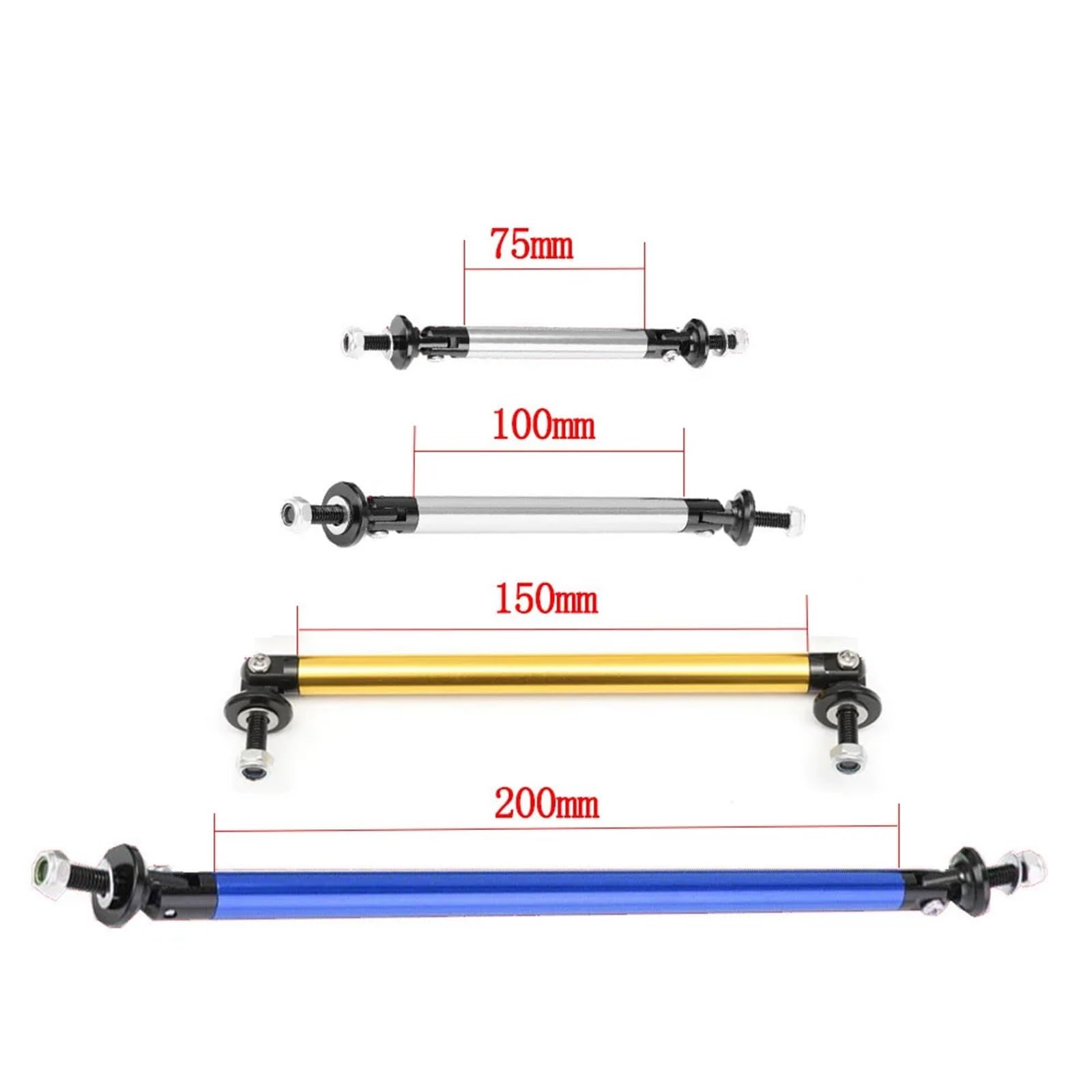 100mm 150mm 200mm Einstellbare Racing Frontschürze Lip Splitter Strut Spurstange Bar Unterstützung Kit Auto Styling 2Pcs(15cm Purple)