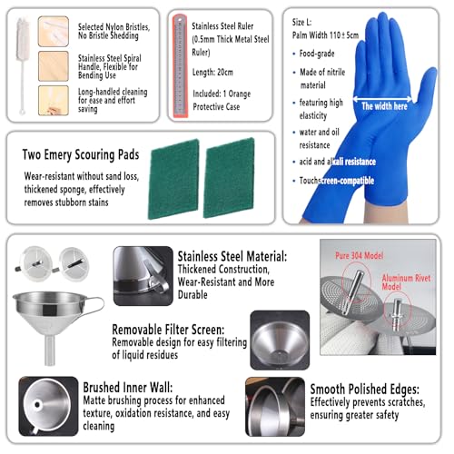 52 Pcs Resin 3D Printing Tool Kit with 304 Stainless Steel Resin Filter Funnel,Silicone Pad, Scraper,Tweezers & Cleaning Tools | Accessories for Model Removal, Resin Recycling & Post-Processing - Image 4