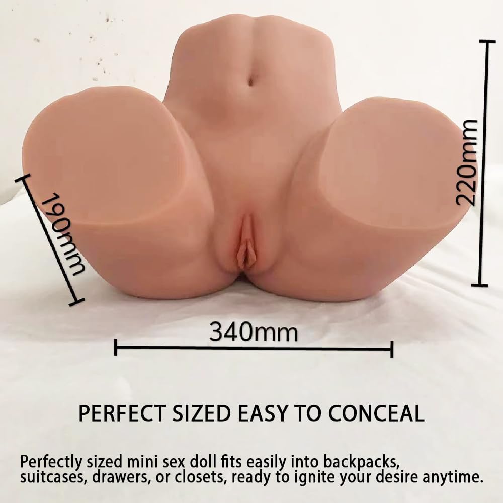 Sex Doll Realistic Adult Toys, Silicone Sex Dolls with Soft Feel Butts, Vaginal, and Anal Life Like Pocket Pussy Sex Toy for Male Masturbation, Wheat Skin 12.78LB