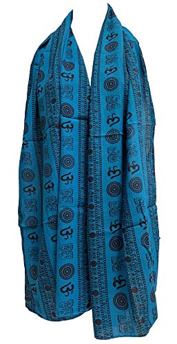 Men's & Women's Indian Om (Aum) Sanskrit Mantra Block Print Cotton Scarf Stole2