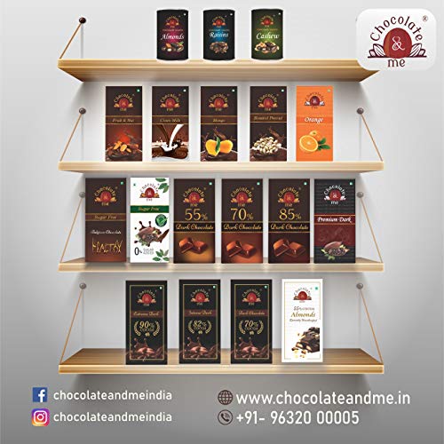 Image of Chocolate and Me 82% Dark Chocolate Bar Rich In Cocoa Butter | Vegan | Natural | 2 x 90Gms (Pack of 2)