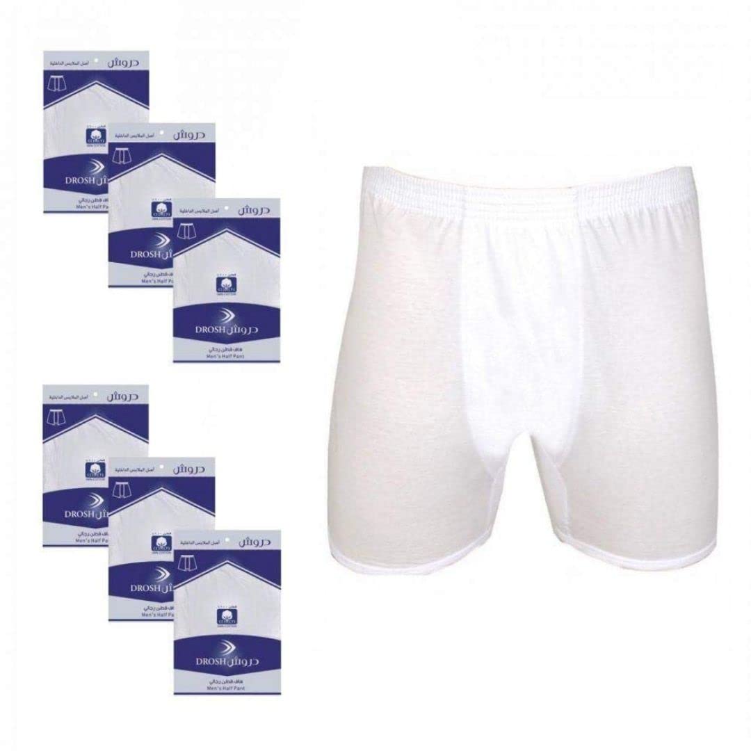 GenericDrosh White Men's Half Pant (Pack 6 Pcs)