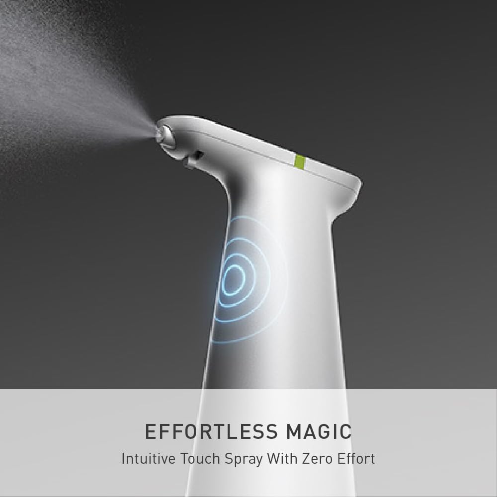 simplehuman Vaporisateur Capteur, Blanc, Spray Automatique Continu, Commande Tactile Intuitive, Brume Superfine, Cône Grande Couverture & Jet Ultra-Précis, Blanc