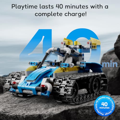 Image of Mibido Robot Building Kit with Remote Control STEM Gifts for Boys Ages 8-13 | Coding Robotic Toys, Birthday Presents for Kids, App-Controlled, Buildable 5in1 Models, Rechargeable Bot Set, 488 Pieces