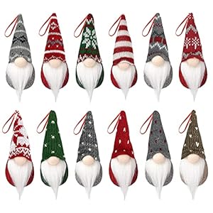 Jofan 12 Pack Ornaments Hanging Gnomes