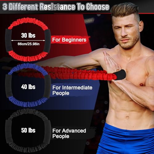 Image of RoundFunny 3 Pcs Archery Bow Strength Trainer 30 40 50 Lbs Arm Strength Exercise Band Rubber Stretch Bands Archery Accessories for Bow Practice Shooting Accessories