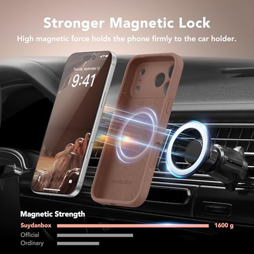 Image of Magnetic for iPhone 17 Pro Max Case, Compatible with MagSafe, [Full Camera Protection][Screen Protector] Silicone Shockproof Protective Phone Case for iPhone 17 Pro Max 6.9 inch, Brown