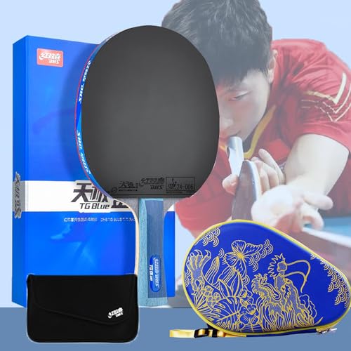 DOOKAA ping Pong Paddle TB06 Tianji Blue Racket, Tournament Configuration, 7-Layer Thick core Pure Wood Base Plate Makes Holding The Ball More Stable.(Color:Long), Size