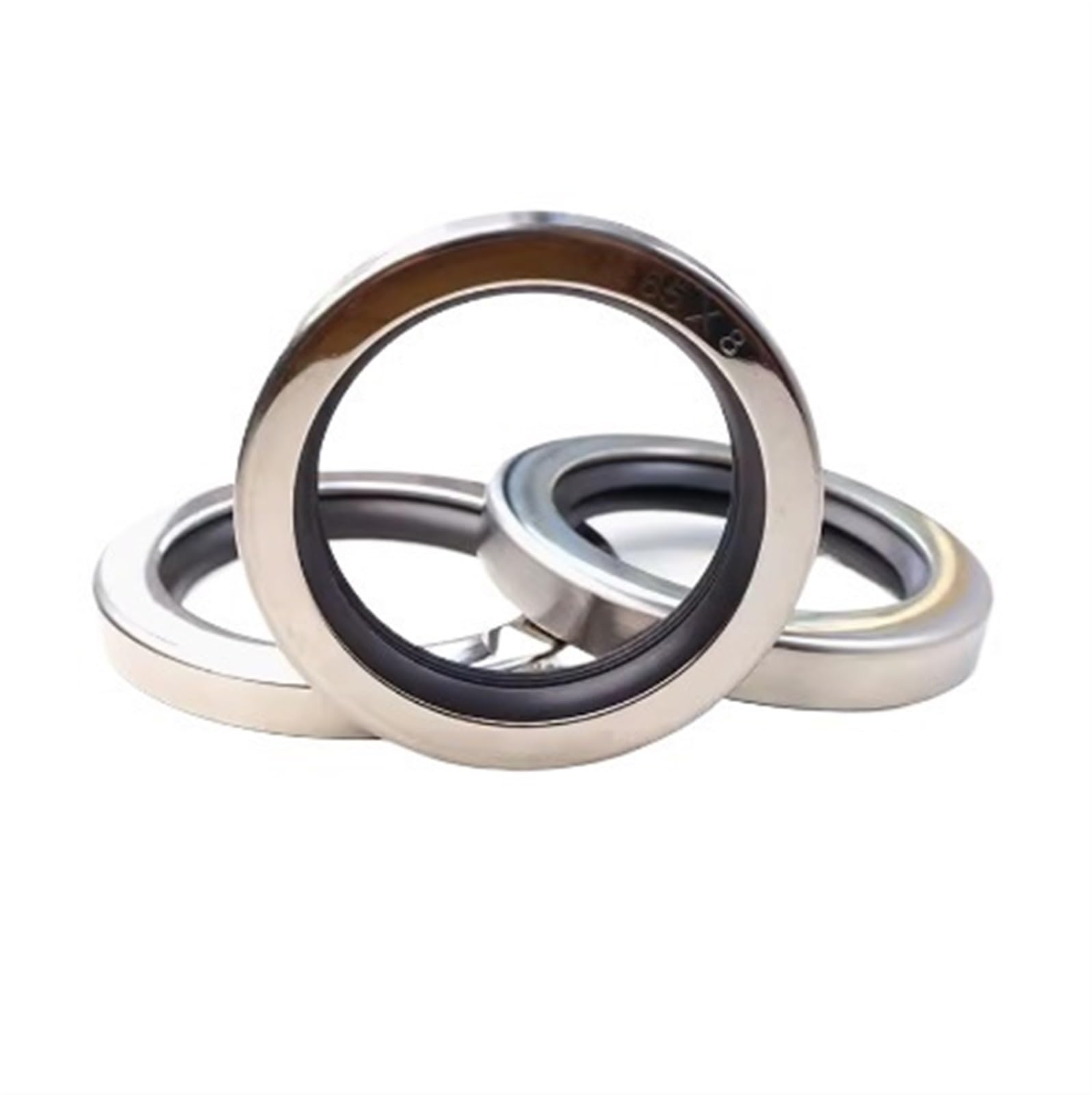1 sello de eje de acero inoxidable PTFE sello de aceite de doble labios 60X75-85X8-15mm for compresor de aire de tornillo rotativo(Size:60 * 85 * 12)