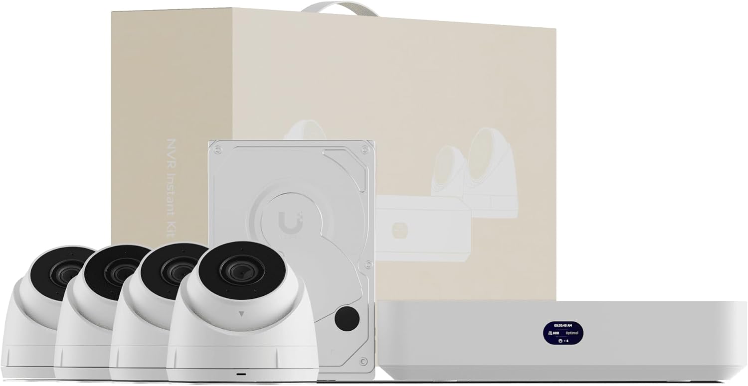 Ubiquiti Networks UniFi Protect NVR Instant Kit With 1TB Hard Drive And 4 G5 Turret Ultra Cameras