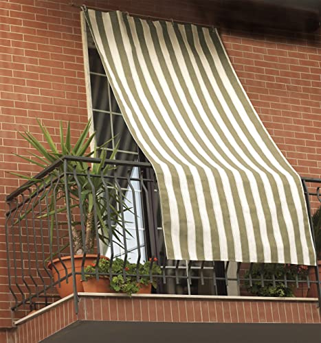Tenda da sole RIGA TORTORA, 150x290 CM, COMPLETA DI OCCHIELLI E GANCI PER UNA SEMPLICE INSTALLAZIONE. PROTEGGE LA CASA DAL SOLE E CREA ZONE OMBREGGIATE.Ideale per villa, campagna, mare, camping, mare