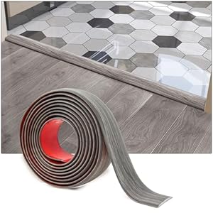 Art3d Self Adhesive Vinyl Strip for Joining Floor Gaps, Carpet Thresholds – 10 FT, 1.57in, Gray