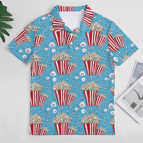 Polo de golf homme doux haut de gamme imprimé popcorn chic - 3