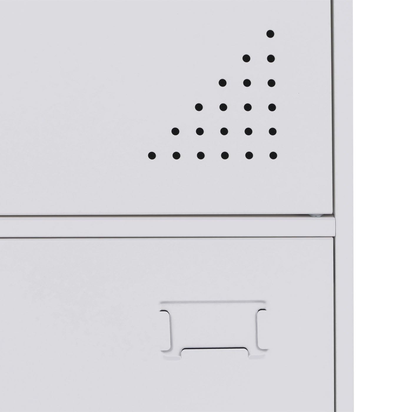 Mendler Spind HWC-P63AM, Schließfach Wertfachschrank Schließfachschrank 3 Türen, 90x38x45cm Stahl - weiß
