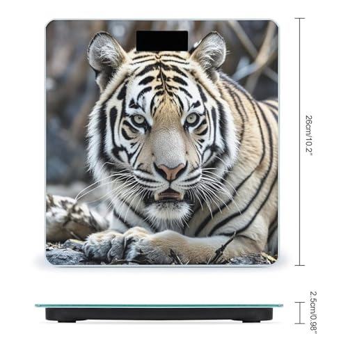 Báscula Digital de Peso Corporal Tigre Blanco y Negro miniatura 2