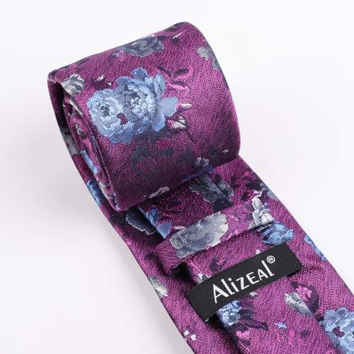 Image of Alizeal Mens 3.15'' Colorful Flower Pattern and handkerchief Necktie Set