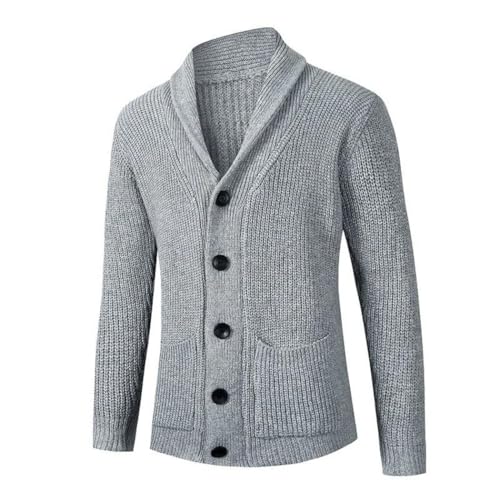 Men's Long Sleeve Cardigan V-Neck Button Sweater Classic Comfortable Knit Top2