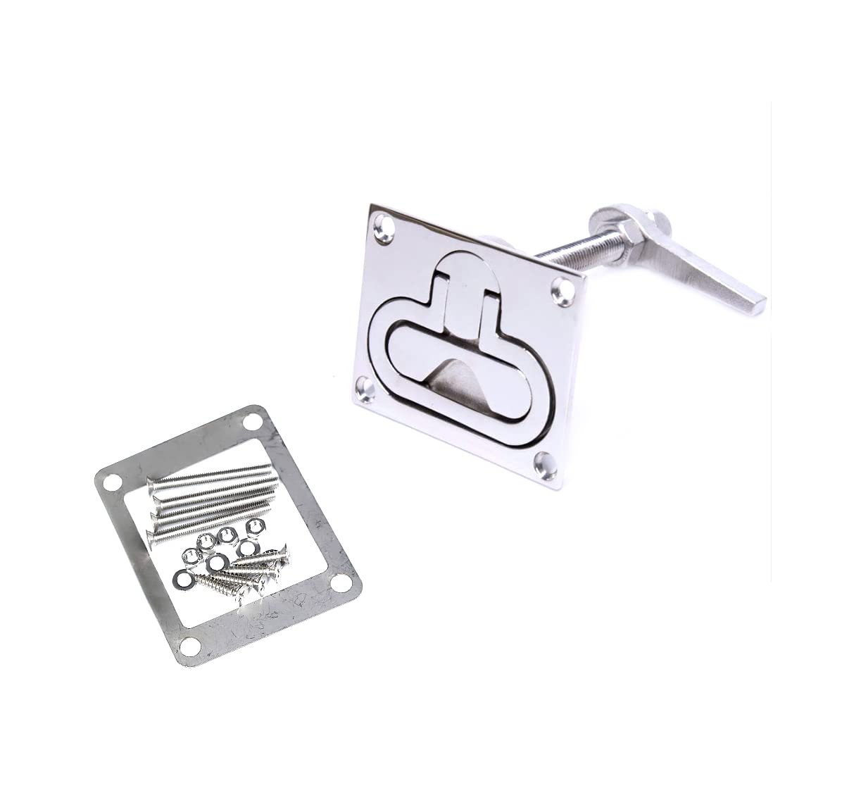 Mxeol Boat Cam Latch Locking Hatch Latches Marine Flush Turning Lock Lift Handle W/Fasteners
