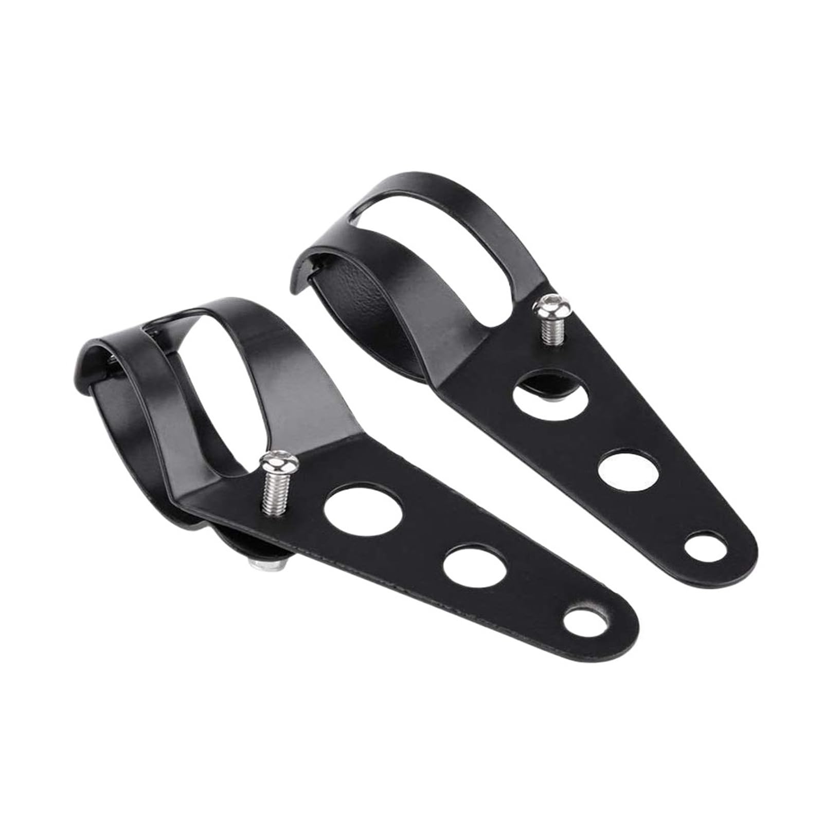 Headlight Bracket Mount Universal Motorcycle Headlight Mount Bracket Fork Ear Chopper Headlamp Holder Clamp Adjustable Motor 27-36mm 38-48mm(Black L)