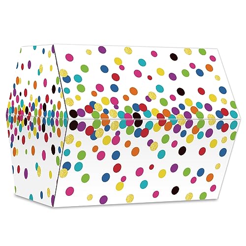 Confetti Treasure Chest Box Classroom Decorations Confetti Chest Teachers Toy Prizes Awards Rewards Treasure Box for Classroom Teachers Kids Nursery Room School Decor