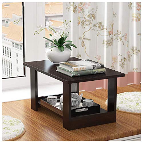 Table basse présentoir ouvert et meuble de rangement central multifonction