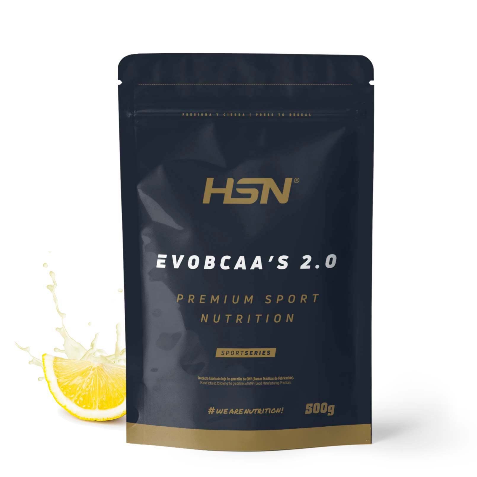 HSN BCAA con Glutamina Evobcaa's 2.0 | Limón 500g | Aminoácidos Ramificados Ratio 12:1:1 (Leucina + Valina + Isoleucina) | No Incluye Dosificador | No-GMO, Vegano, Sin Gluten - 1