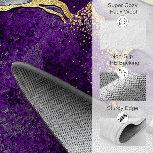 Tapete Abstracto morado gris y dorado 5x7 pies miniatura 5