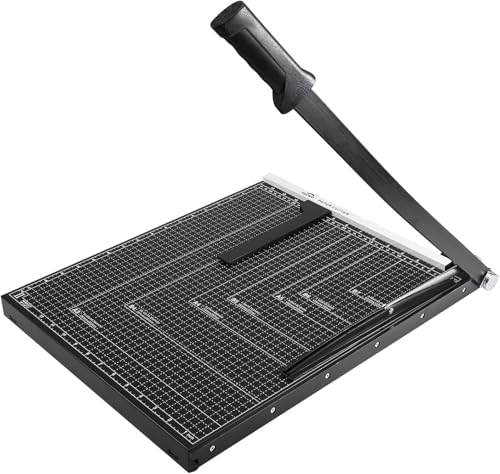 Image of ISDIR Guillotine Paper Cutter 18 inch with Integrated Pressure Bar - Heavy Duty Metal Base, 15 sheet Capacity, Magnetic Guide & Safety Guard - Precision Trimmer for Cardstock, Crafts, DIY, Photos & Office