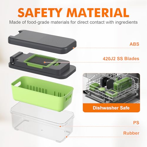 Ibergrif M524-7 Vegetable Chopper Slicer Multifunctional, Containers Microwaveable, BPA Free, Dishwasher Safe, 7 in 1 Food Potato Onion Chopper, Salad Cutter Dicer for Vegetables, Fruit