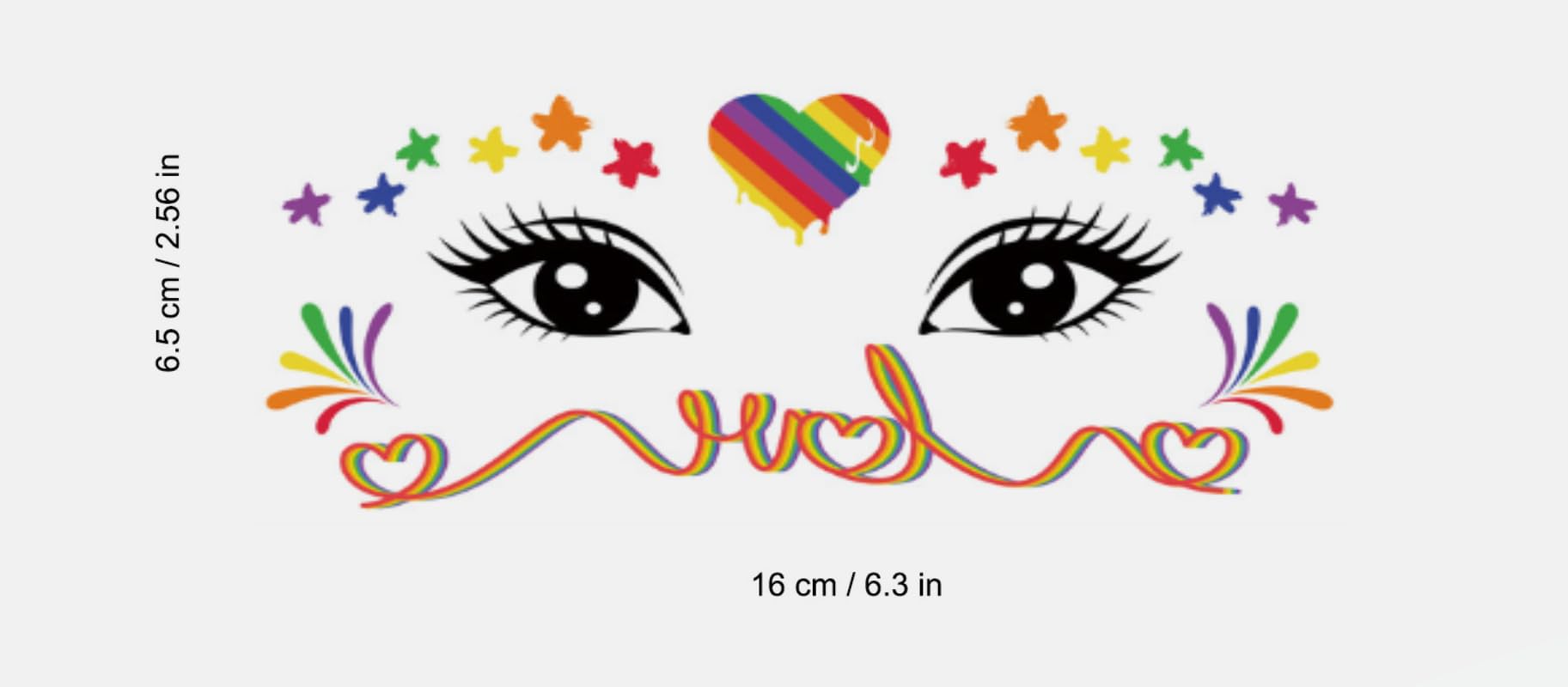20 sheets of temporary tattoos designed for women and girls. The colourful rainbow designs are perfect for LGBTQ Gay Pride Month celebrations parties - Image 3