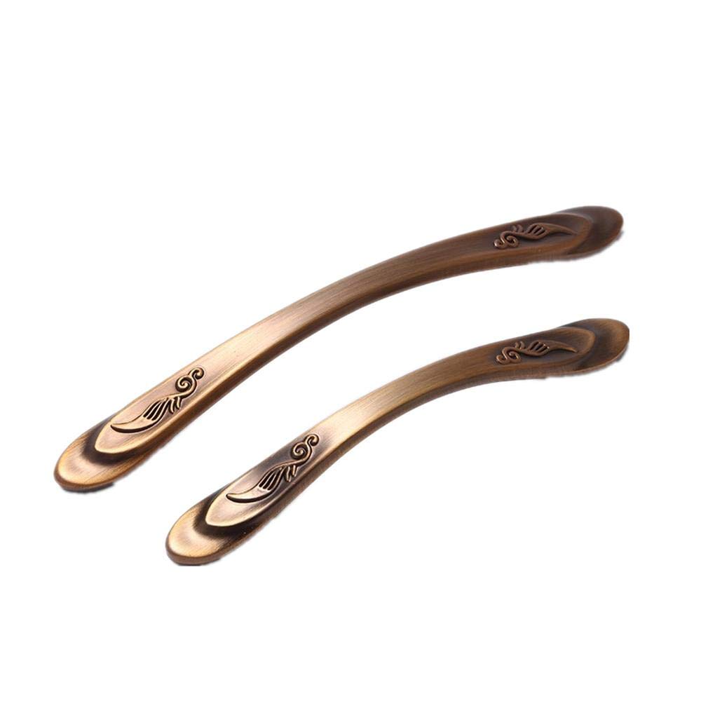 Stnyanxd 96 Coffee Antique Cabinet Drawer Handles 2Pcs Curved Cabinet Door Hardware Drawer Pull Wardrobe Handle Fuji Black(96 Coffee)