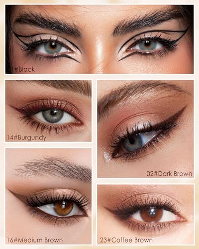 Set 5 Piezas Gel Eyeliner Lápices Waterproof Negro Marrón Burdeos miniatura 2