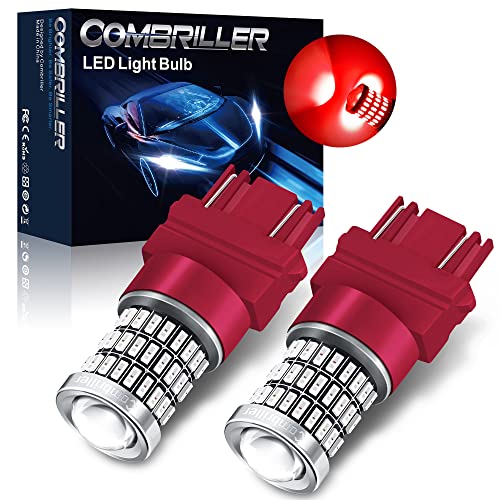 Combriller 3157 Led Bulb Red, 3056 3156 3057 4157 Led Bulb With Projector Replacement For Brake Light Bulb Stop Light Tail Light Bulb Turn Signal Blinker Lights, Pack Of 2 #TOP3