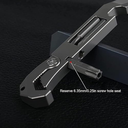 Miniatura 5 de Barra de palanca de titanio, juego de barra de palanca multifuncional para exteriores, herramientas EDC, abrebotellas, extractor de uñas con llave
