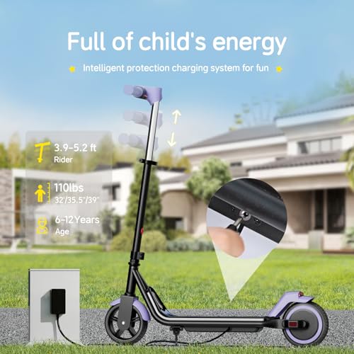 Image of ECOROAD EK6 Kids Electric Scooter for 6-12, 3 /6 /10mph Speeds for Ultimate Comfort & Adjustable Height, 150W & Dual Brake Safety Electric Scooter, for Outdoor Play, Park Rides (Rider:3.9-5.2 FT)