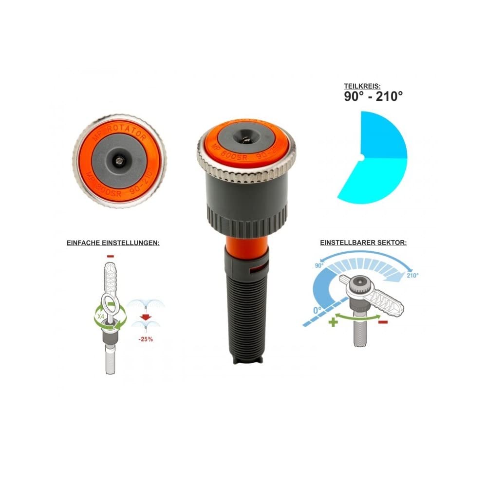 10 bocchette rotanti Hunter tipo MP 800 90°-210° ugello rotatore 1,8-3,5 m + chiave di regolazione