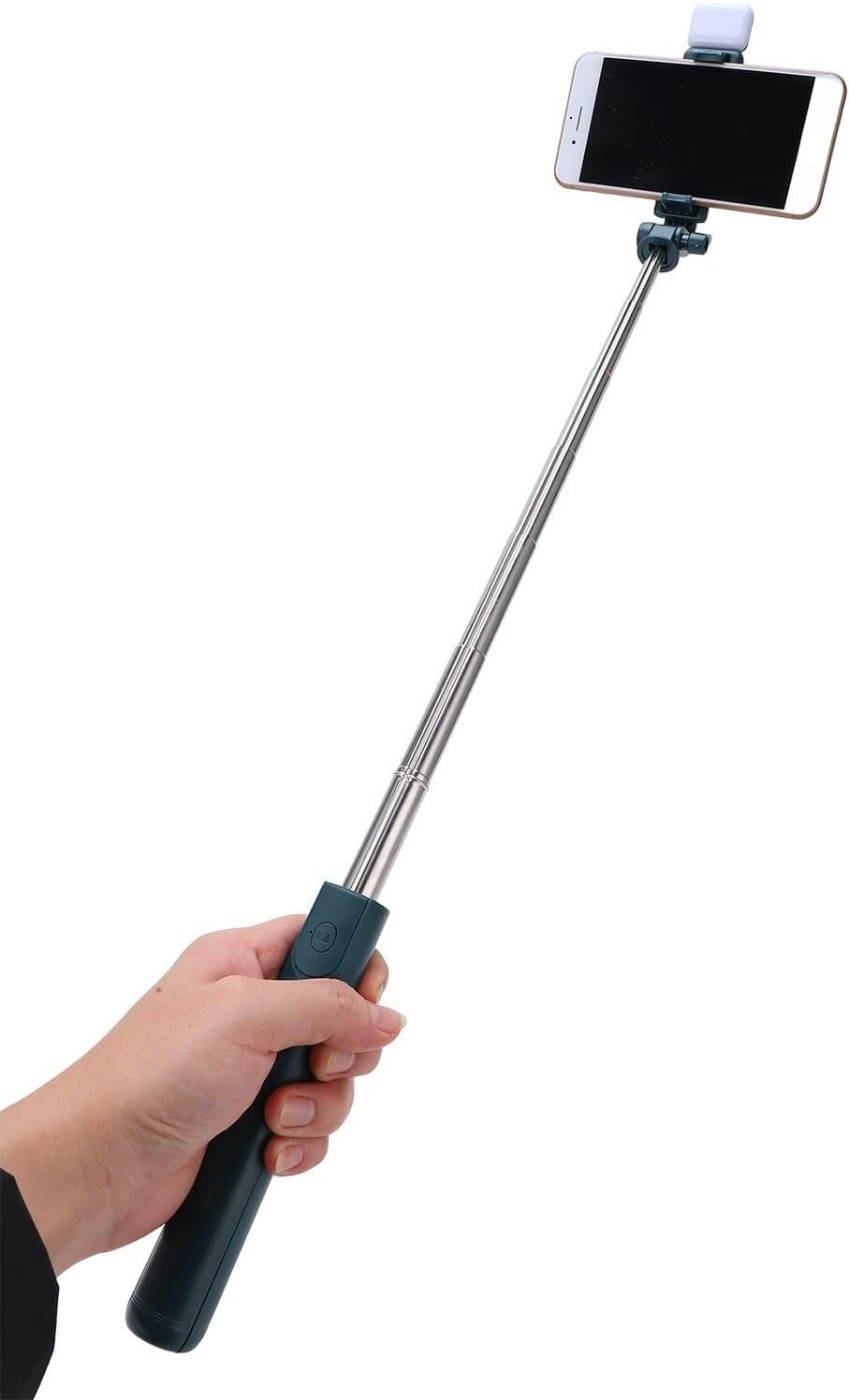 Statyw do kijka do selfie Bewinner ze zdalnym, wysuwanym statywem do kijka do selfie i światłem wypełniającym, kompatybilny z telefonem 13/13 Pro/12/11/11 Pro i smartfonem z systemem Android do nagryw