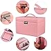 Kendal Large Leather Jewelry Box/Case/Storage/Organizer With Travel Case and Lock, Mothers Day Gifts for Mom (Pink)