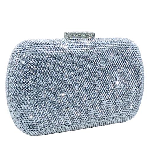 Image of Boutique De FGG Mini Rhinestone Clutch Purse,Evening Bags and Clutches for Women Formal,Crystal Clutch Bag Wedding Handbags