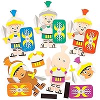Baker Ross FE479 Roman Mix & Match Magnet Kits - Pack of 8, Magnets for Kids, Fridge Magnet for Children, Make Your Own Magnets Craft Kit
