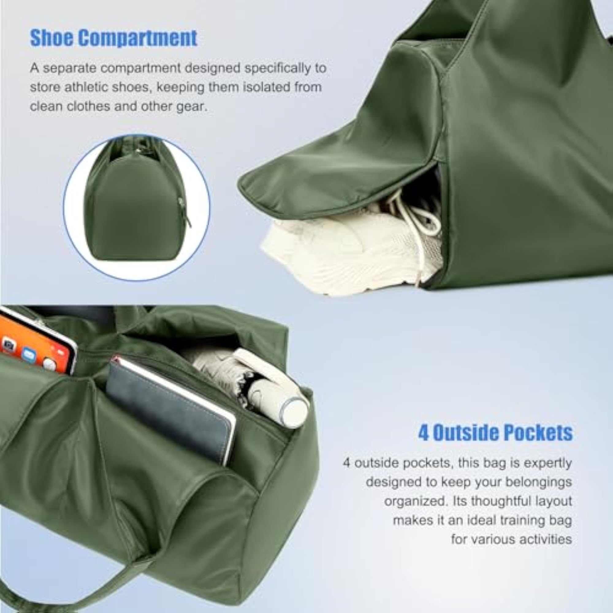 Duffle Bag Gym Totes with Dry Wet Pocket